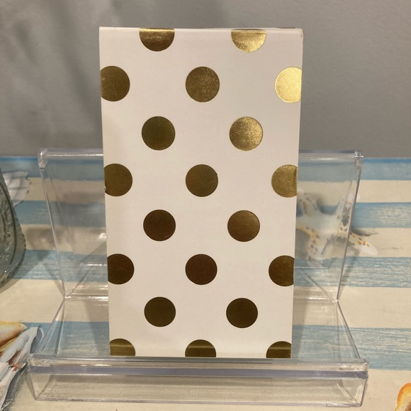 Kate Spade White and Gold Polka Dot Calculator and Matching Pad - Picture 4 of 4